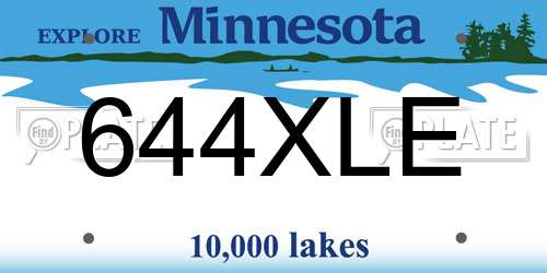644XLE Minnesota License Plate