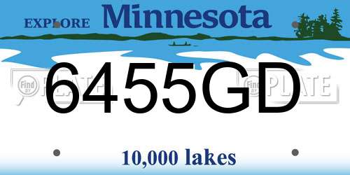 6455GD Minnesota License Plate
