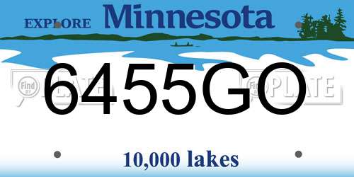 6455GO Minnesota License Plate