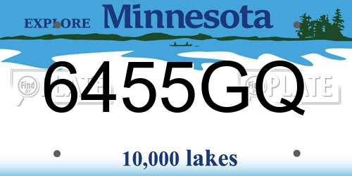 6455GQ Minnesota License Plate
