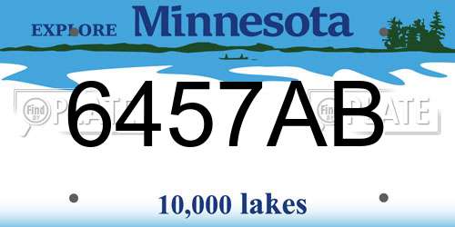 6457AB Minnesota License Plate