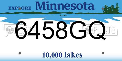 6458GQ Minnesota License Plate
