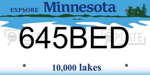 645BED Minnesota License Plate