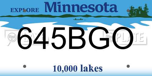 645BGO Minnesota License Plate