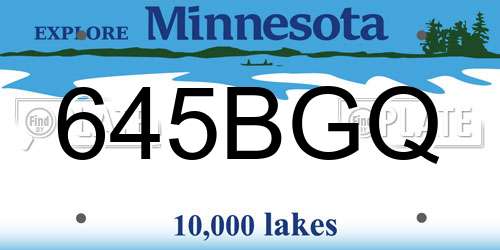 645BGQ Minnesota License Plate