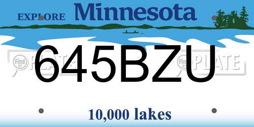 645BZU Minnesota License Plate