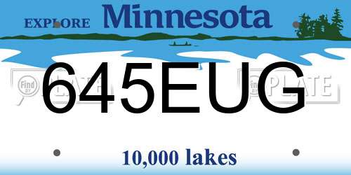 645EUG Minnesota License Plate