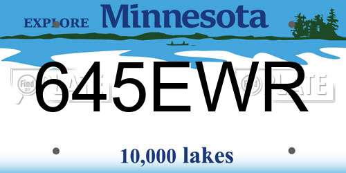 645EWR Minnesota License Plate