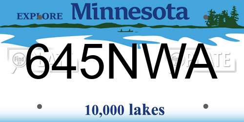 645NWA Minnesota License Plate