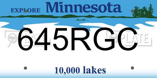 645RGC Minnesota License Plate