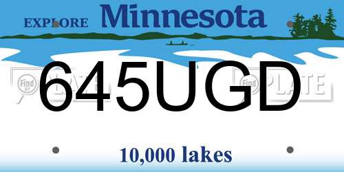 645UGD Minnesota License Plate