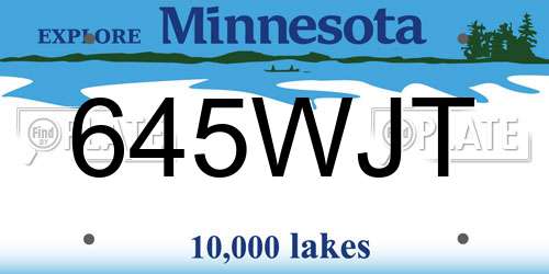 645WJT Minnesota License Plate