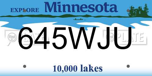 645WJU Minnesota License Plate