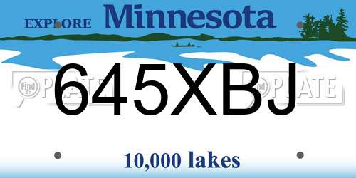 645XBJ Minnesota License Plate