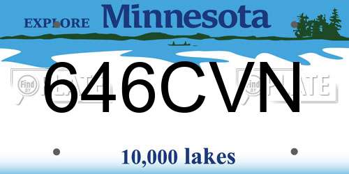 646CVN Minnesota License Plate