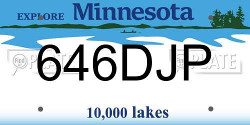 646DJP Minnesota License Plate