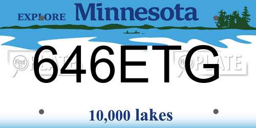 646ETG Minnesota License Plate