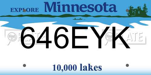 646EYK Minnesota License Plate