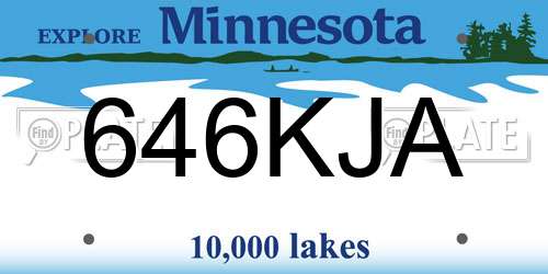 646KJA Minnesota License Plate