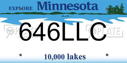 646LLC Minnesota License Plate