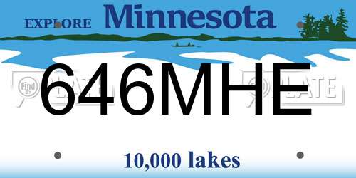 646MHE Minnesota License Plate