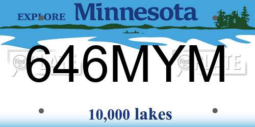 646MYM Minnesota License Plate