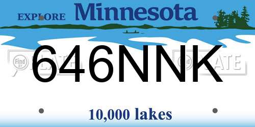 646NNK Minnesota License Plate