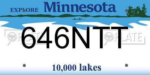 646NTT Minnesota License Plate