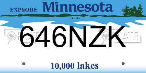 646NZK Minnesota License Plate