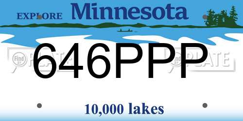 646PPP Minnesota License Plate