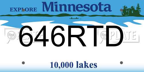646RTD Minnesota License Plate