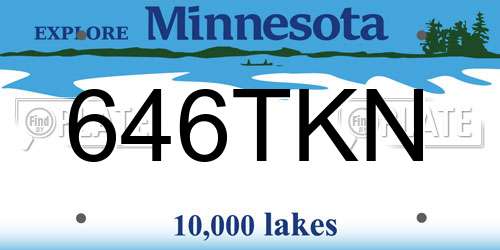 646TKN Minnesota License Plate