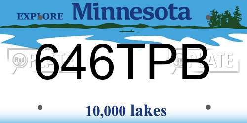 646TPB Minnesota License Plate