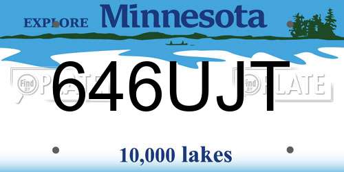 646UJT Minnesota License Plate