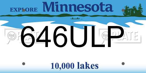 646ULP Minnesota License Plate