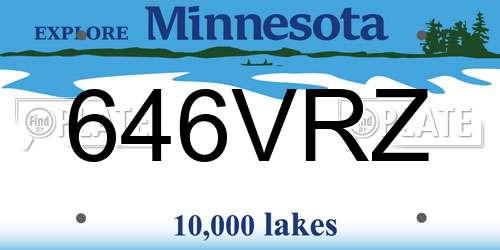 646VRZ Minnesota License Plate