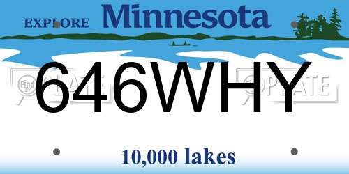 646WHY Minnesota License Plate