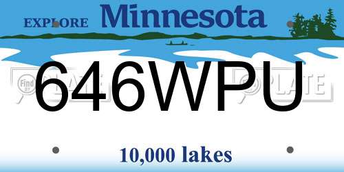 646WPU Minnesota License Plate