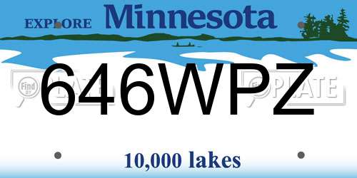 646WPZ Minnesota License Plate