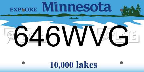 646WVG Minnesota License Plate