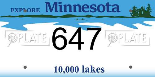 647 Minnesota License Plate