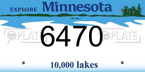 6470 Minnesota License Plate