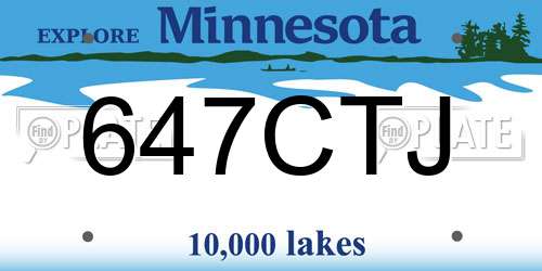 647CTJ Minnesota License Plate