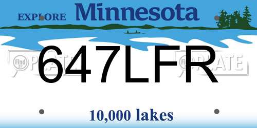 647LFR Minnesota License Plate