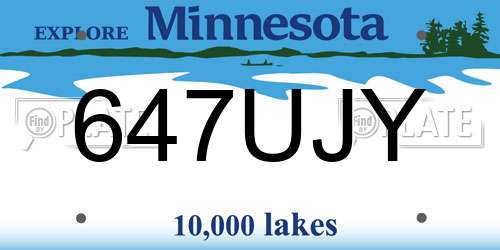 647UJY Minnesota License Plate
