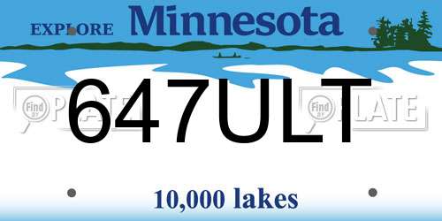 647ULT Minnesota License Plate