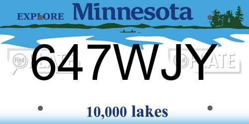 647WJY Minnesota License Plate