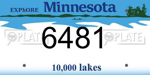 6481 Minnesota License Plate