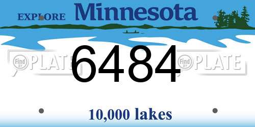 6484 Minnesota License Plate
