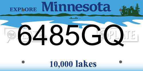 6485GQ Minnesota License Plate